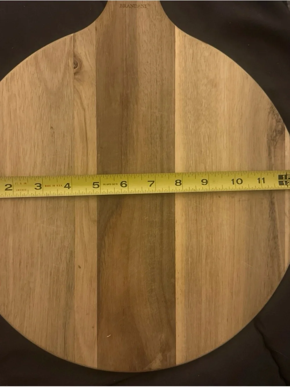 Round Wooden Paddle Serving Board in Light Brown